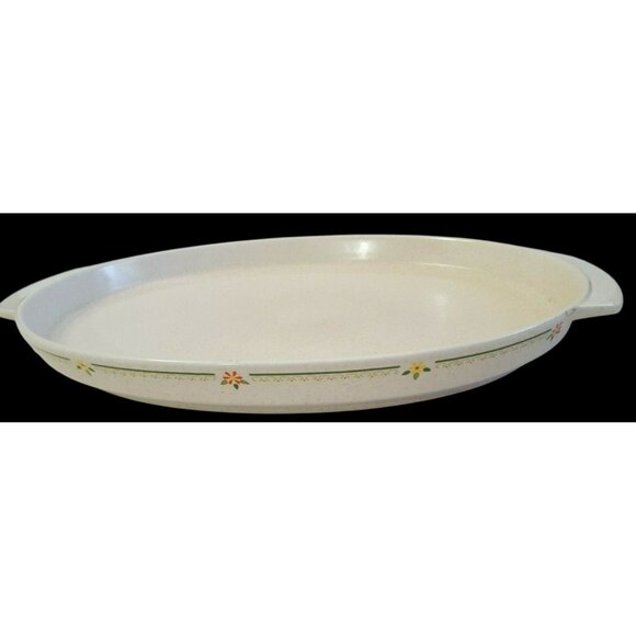 Lenox Temperware Vtg Countryside Oval Roaster Platter 15 1/2 Floral Made in USA - Picture 1 of 10